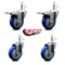 Service Caster 4'' Blue Poly Wheel Swivel 7/16'' Stem Caster Set 2 Total Lock Brake, 4PK SCC-GRTTL20S414-PPUB-BLUE-716138-2S2 - alternate 5